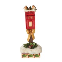 Heartwood Creek by Jim Shore - European Robins on Postbox Christmas Figurine 16cm