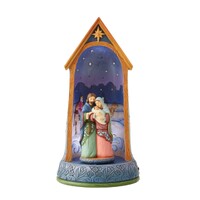 Heartwood Creek by Jim Shore - Holy Family in Stable Lights Up and Rotates Lit Figurine 27.6cm