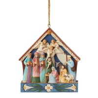 Heartwood Creek by Jim Shore - Nativity Christmas Stable - Hanging Ornament 10cm