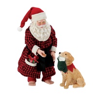 Department 56 Possible Dreams Santa and his Pet Dog Fetching  His Slippers