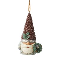 Heartwood Creek by Jim Shore -White Woodland Gnome Pinecone Hat - Hanging Ornament 11.5cm