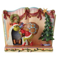 Grinch by Jim Shore - Grinch Stealing Presents Storybook Figurine 16.5cm
