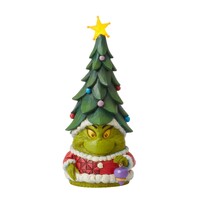 Grinch by Jim Shore - Grinch Gnome with Tree Hat Lit Star Figurine 25cm