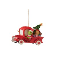 Grinch by Jim Shore - Grinch in Red Truck - Hanging Ornament 7.5cm
