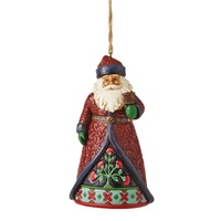 Heartwood Creek by Jim Shore - Holiday Manor Santa with Bell Christmas Hanging Ornament 11.4cm