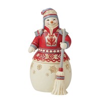 Heartwood Creek by Jim Shore Snowman Nordic Noel with Broom Figurine 21cm