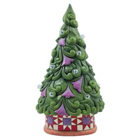 Heartwood Creek by Jim Shore  - LED Christmas Tree Star Pattern Base Light Up Figurine 23cm