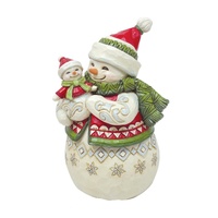 Heartwood Creek by Jim Shore Christmas Snowman With Snowbaby Pint Sized Figurine