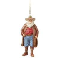 Heartwood Creek by Jim Shore Western Santa with Hat Christmas Hanging Ornament