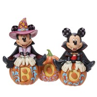 Disney Traditions by Jim Shore - Mickey & Minnie Halloween Glow in The Dark Figurine 18.4cm