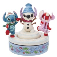 Disney Traditions by Jim Shore - Stitch & Angel Snowman - Lilo & Stitch Rotating Figurine 15cm