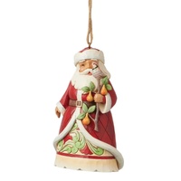Heartwood Creek by Jim Shore Santa Holding Pear Tree Branch Christmas Hanging Ornament