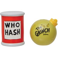 Department 56 Dr Seuss Grinch - Salt & Pepper Shaker Set - Ornament and Who Hash