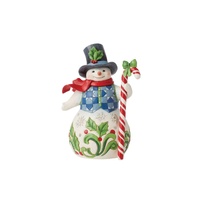 Heartwood Creek by Jim Shore  Snowman with Candy Cane - Sweet Christmas Wishes