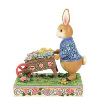 Beatrix Potter by Jim Shore - Peter Rabbit Flower Wheelbarrow Figurine 16cm