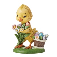 Heartwood Creek by Jim Shore - Easter Chick With Flowers Pint Sized Figurine 13cm
