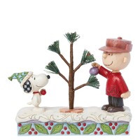 Peanuts by Jim Shore - Snoopy & Charlie Brown With Christmas Tree Figurine 14cm