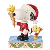 Peanuts by Jim Shore - Santa Snoopy & Santa Woodstock Figurine 15.5cm