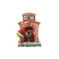 Grinch by Jim Shore - Grinch Pushing Christmas Tree Up the Fireplace Figurine 19cm