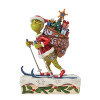 Grinch by Jim Shore - Grinch Skiing With Christmas Gifts Figurine 17cm