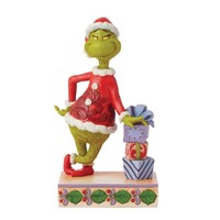 Grinch by Jim Shore - Grinch Leaning on Christmas Gifts Figurine 20cm