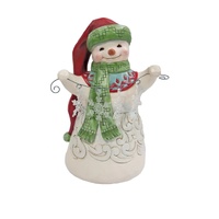 Heartwood Creek by Jim Shore Snowman in Long Hat Holding Snowflake Garland