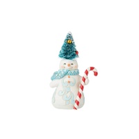 Heartwood Creek by Jim Shore Christmas Snowman with Sisal Tree Hat Pint Sized Figurine