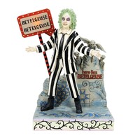 Beetlejuice by Jim Shore - Beetlejuice Gravestone & Light Up LED Sign Figurine 25cm