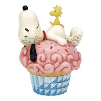 Peanuts by Jim Shore - Snoopy Laying on a Cupcake Figurine 13.5cm