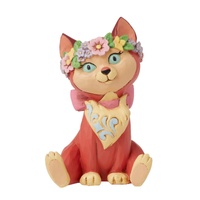 Disney Traditions by Jim Shore - Flower Crown Dinah - Alice In Wonderland Mini Figurine 8cm