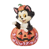 Disney Traditions by Jim Shore Pinocchio - Figaro The Cat in Halloween Jack-O-Lantern Mini Figurine