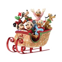  Disney Traditions by Jim Shore  - Mickey & Friends Christmas Sleigh Figurine 20.5cm