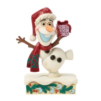 Disney Traditions by Jim Shore Olaf from Frozen in A Santa Hat Personality Pose