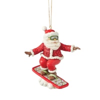 Heartwood Creek by Jim Shore -  Snowboarding Santa Christmas Hanging Ornament