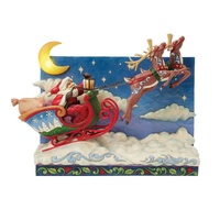 Heartwood Creek by Jim Shore DELUXE Musical LED Santa Sleigh with Reindeer