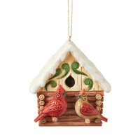 Heartwood Creek by Jim Shore Christmas Log Cabin Birdhouse Hanging Ornament
