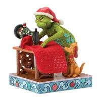 The Grinch by Jim Shore Grinch Sewing Santa Suit Figurine