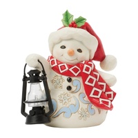 Heartwood Creek by Jim Shore Christmas Snowman Holding a Lantern Pint-Sized Figurine