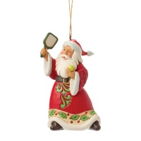 Heartwood Creek by Jim Shore Santa Playing Pickleball Christmas Hanging Ornament