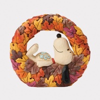 Peanuts by Jim Shore Snoopy on Fall Wreath - Layers of Autumn