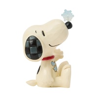 Peanuts by Jim Shore Snoopy Balancing Snowflake on Nose Miniature Figurine,