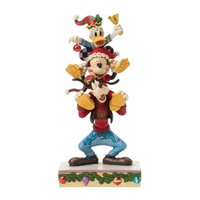 Disney Traditions by Jim Shore  Mickey Donald & Goofy Stacked  Christmas Figurine