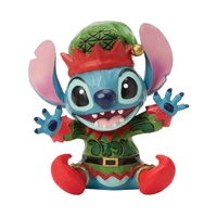 Disney Traditions by Jim Shore Stitch Dresses as Christmas Elf Mini Figurine