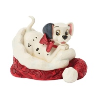 Traditions by Jim Shore 101 Dalmatians Puppy Sitting in a Santa Hat Mini Figurine