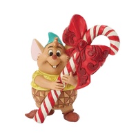 Disney Traditions by Jim Shore Cinderella's Gus Holding Candy Cane Mini Figurine