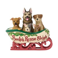 Heartwood Creek by Jim Shore Santa's Rescue Sleigh with Puppies