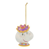 Disney Mrs Potts Christmas  Hanging Ornament by Department 56 - Electroplated Hi-Lustre