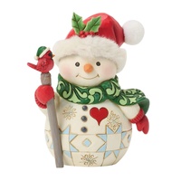 Heartwood Creek by Jim Shore Snowman with Bird on Stick Pint-Sized Figurine