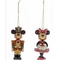 Disney Traditions by Jim Shore - Mickey & Minnie Nutcracker Hanging (2) Ornaments 9cm