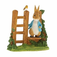Beatrix Potter - Peter Rabbit on Wooden Stile Miniature Figurine A29835